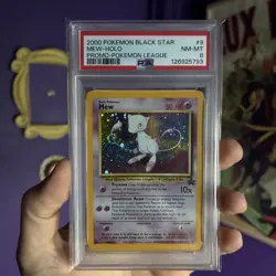 Mew PSA 8 WOTC Black Star Promo HOLO #8 2000 Pokemon Graded Card SWIRL - Image 1
