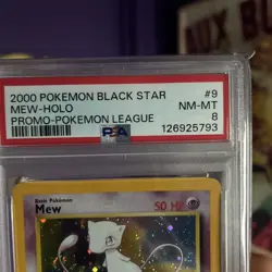 Mew PSA 8 WOTC Black Star Promo HOLO #8 2000 Pokemon Graded Card SWIRL - Image 2