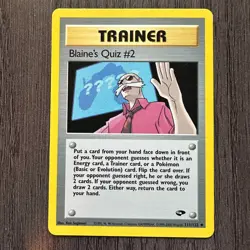 Blaine's Quiz #2 111/132 Gym Challenge Regular LP Pokemon Card TCG Vintage WOTC - Image 1