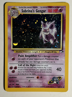 Pokemon Vintage Sabrina’s Gengar 14/132 Card Unlimited Holo / LP/MP - Image 1