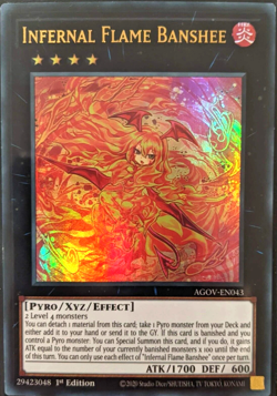 Infernal Flame Banshee Ultra Rare 1st Edition AGOV-EN043 YuGiOh TCG Card - Image 1