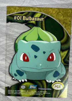 2000 Topps Pokemon TV Animation Series 2 #PC2 Bulbasaur Clear Card - Image 1