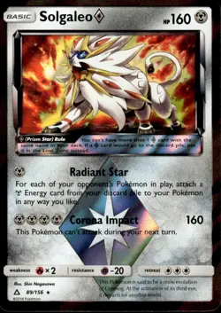Pokemon TCG Solgaleo Prism Star Holo Sun & Moon - Ultra Prism #89 Basic/Rare - Image 1