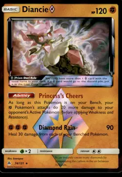 Pokemon TCG Diancie Prism Star Sun & Moon - Forbidden Light #74 Basic/Rare Prism - Image 1