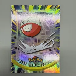 Pokemon Topps TV Animation Series 2 Electrode Rainbow Foil Blue Logo 101 LP - Image 1