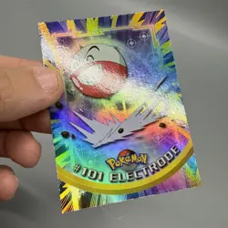 Pokemon Topps TV Animation Series 2 Electrode Rainbow Foil Blue Logo 101 LP - Image 2