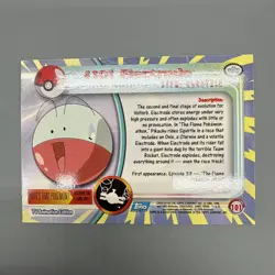 Pokemon Topps TV Animation Series 2 Electrode Rainbow Foil Blue Logo 101 LP - Image 3