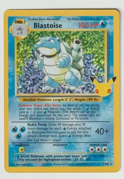 Pokemon Blastoise 2/102 Celebrations Holo Rare Near Mint - SHIPS TOP LOADED!!! - Image 1
