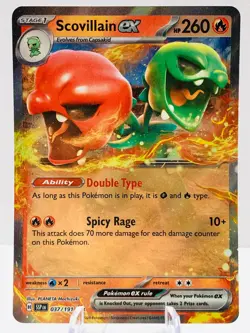 Pokemon Scovillain ex 037/191 Surging Sparks Scarlet & Violet Double Rare - Image 2