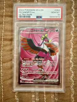Pokemon TCG Fezandipiti EX 84 Ultra Rare Full Art 2024 Shrouded Fable PSA GEM 10 - Image 1