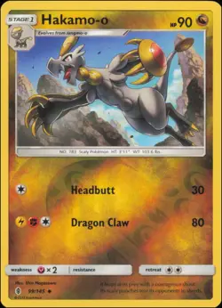 Pokemon - Hakamo-o #99/145 - SM - Guardians Rising Reverse Holo - Image 1