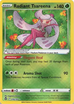 Pokemon - Radiant Tsareena #016/195 - SWSH12: Silver Tempest Holo - Image 1
