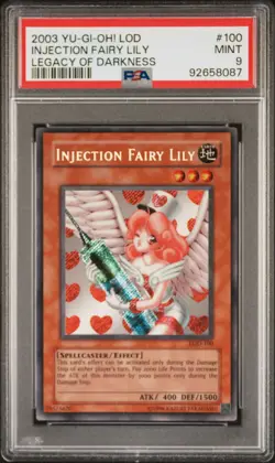 2003 Yu-Gi-Oh! Legacy of Darkness Injection Fairy Lily LOD-100 PSA 9 MINT - Image 1