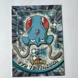 #72 TENTACOOL Pokemon Topps TV Animation Edition Card 1999 2000 Red Label - Image 1