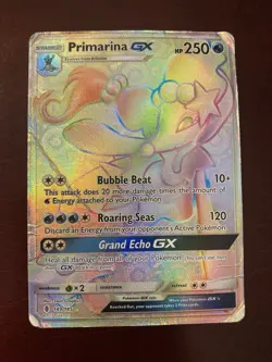 Primarina GX 149/145 Sun & Moon Guardians Rising Secret Rare Pokemon TCG Card - Image 1