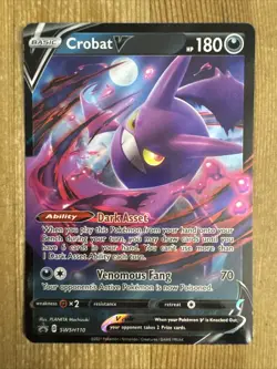 Crobat V - SWSH110 - Pokemon Promo Sword & Shield Ultra Rare Holo Card NM - Image 1