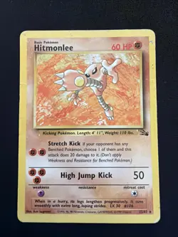 Hitmonlee 22/62 Fossil Rare Non-Holo Vintage Pokemon TCG Card - Image 1