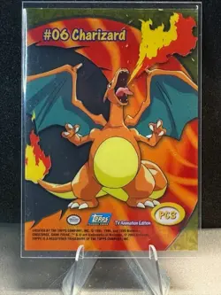 DA101161 2000 Pokemon Charizard #06 Topps PC3 TV Animation Clear Card Variant - Image 2