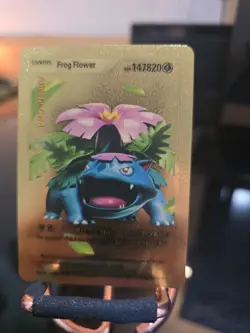 Pokemon Frog Flower Gold Foil Fan Art Display Card Hp147820 - Image 1