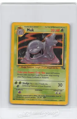 Muk - 28/62 Fossil - Non-Holo Rare - VINTAGE WOTC Pokemon Card - MP/HP - Image 1