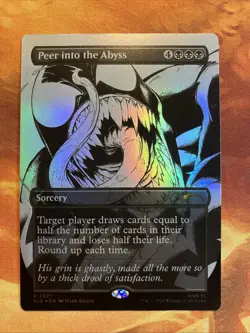 MTG Foil Borderless Peer into the Abyss SLD: Spider-Man: Venom Unleashed (Inks) - Image 1