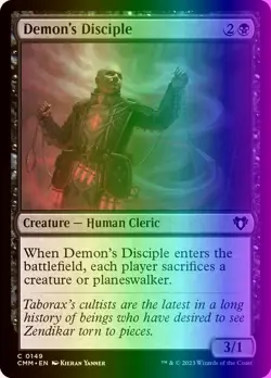 MTG Magic the Gathering Demon's Disciple (149/1173) Commander Masters LP FOIL - Image 1
