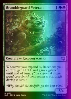 MTG Magic the Gathering Brambleguard Veteran (165/452) Bloomburrow MP FOIL - Image 1