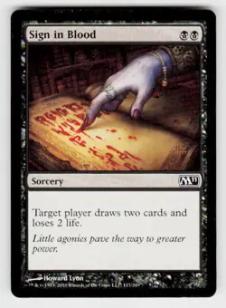 Magic 2011 (M11) #117 Sign in Blood Non-Foil - Image 1