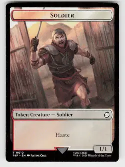 Universes Beyond: Fallout #10 // 5 Soldier (0010) // Warrior Double-Sided Token - Image 1