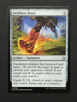 Magic MTG Swiftfoot Boots FDN 0258 Regular Uncommon - NM condition - Image 1