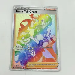 Pokemon Team Yell Grunt 210/202 Sword & Shield Set Secret Rare Holo Card 2020 - Image 1