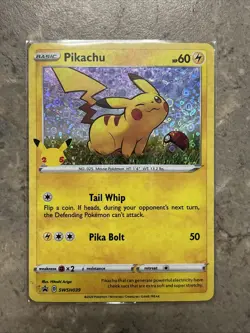 Pokemon TCG Pikachu SWSH039 Sword & Shield Holo Black Star Promo Card NM - Image 1