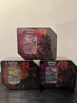 Pokemon Destined Rivals Team Rocket EX Tin - Brand New Sealed Set of 3 - Image 1