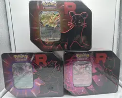 Pokemon TCG Sealed Destined Rivals Team Rocket Tin Set of 3 Brand New -- Sealed - Image 1