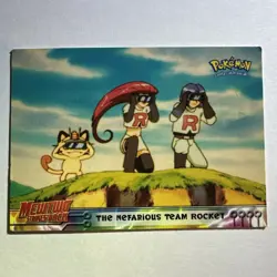🦉 1999 Topps Pokemon Mewtwo Strikes Back 12 Nefarious Team Rocket Blue Logo - Image 1