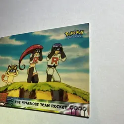 🦉 1999 Topps Pokemon Mewtwo Strikes Back 12 Nefarious Team Rocket Blue Logo - Image 3