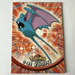 Zubat 41 Pokemon Topps Series 1 TV Animation Edition Pink Logo Non-Holo - Image 1