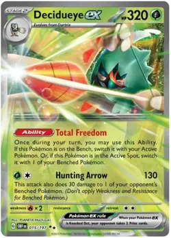 LP Pokemon Decidueye ex - 015/197 - Double Rare Lightly Played Obsidian Flames - Image 1