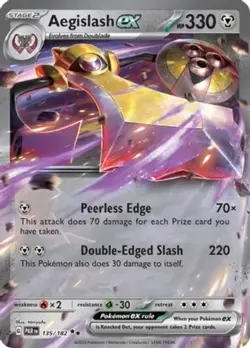 LP Pokemon Aegislash ex - 135/182 - Double Rare Lightly Played Paradox Rift - Image 1