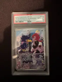 2025 POKEMON DRI EN TEAM ROCKET'S MURKROW ILLUSTRATION RARE #200 GEM MT 10 - Image 1