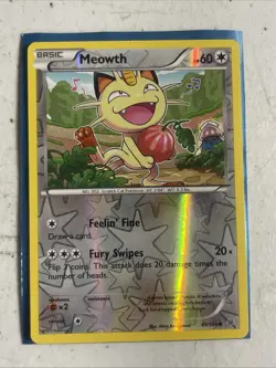 Pokemon - Meowth - 67/108 - Common - Reverse Holo - XY - Roaring Skies - - Image 1
