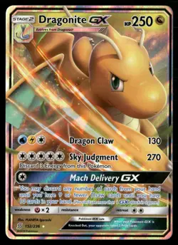 Dragonite GX Ultra Rare SM - Unified Minds 152/236 NM Pokemon TCG - Image 1