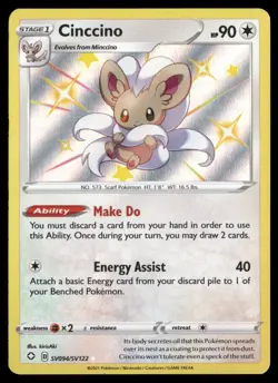 Cinccino Shiny Holo Rare Shining Fates: Shiny Vault SV094/SV122 NM Pokemon TCG - Image 1