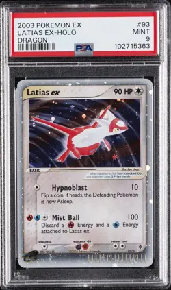 2003 POKEMON EX DRAGON #93 LATIAS EX-HOLO PSA 9 - Image 1