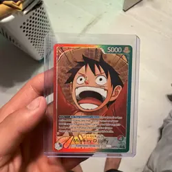 Monkey D. Luffy Trading Card One Piece TCG OP13-001 Leader Parallel NM - Image 1