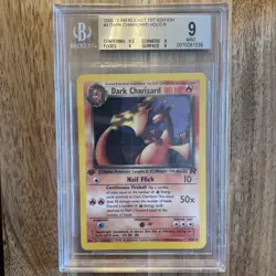 2000 Pokemon Team Rocket 1st Edition Dark Charizard Holo Rare #4/82 BGS 9 - Image 1