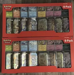 Pokemon Prismatic Evolutions 8 Mini Tin W/ PROMO Costco Bundle SEALED - LOT OF 2 - Image 1
