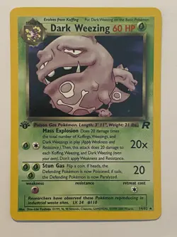 2000 Pokemon Vintage Team Rocket #14 Dark Wheezing HOLO 1st Edition LP - Image 2