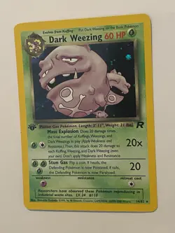 2000 Pokemon Vintage Team Rocket #14 Dark Wheezing HOLO 1st Edition LP - Image 3
