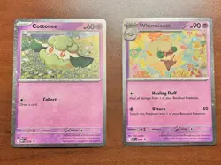 Cottonee MEP 018 & Whimsicott MEP 019 Pokemon Phantasmal Flames Blister Promos - Image 1